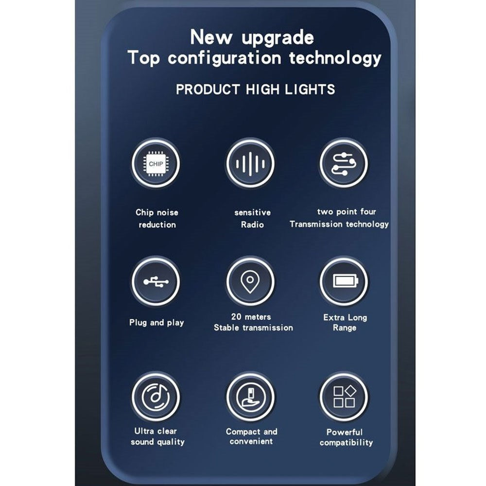 Lippa Trådløst Mikrofonsett med Lightning - 2 stk. - Svart