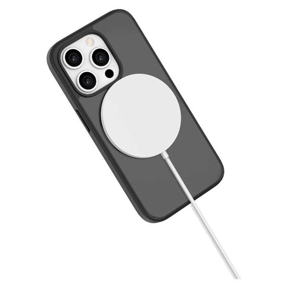 iPhone 15 Pro Lippa Hybrid Plast Deksel med 360 Roterende Kickstand – MagSafe Kompatibelt – Matt / Svart