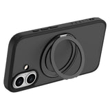 iPhone 16 Lippa Hybrid Plast Deksel med 360 Roterende Kickstand – MagSafe Kompatibelt – Matt / Svart