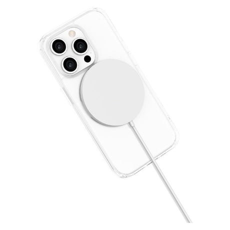 iPhone 15 Pro Lippa Hybrid Plast Deksel med 360 Roterende Kickstand – MagSafe Kompatibelt – Gjennomsiktig / Sølv