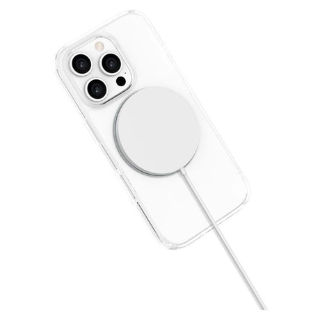 iPhone 16 Pro Lippa Hybrid Plast Deksel med 360 Roterende Kickstand – MagSafe Kompatibelt – Gjennomsiktig / Sølv