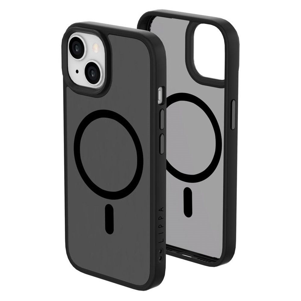 iPhone 15 Lippa Hybrid Plast Deksel – MagSafe Kompatibelt – Matt / Svart