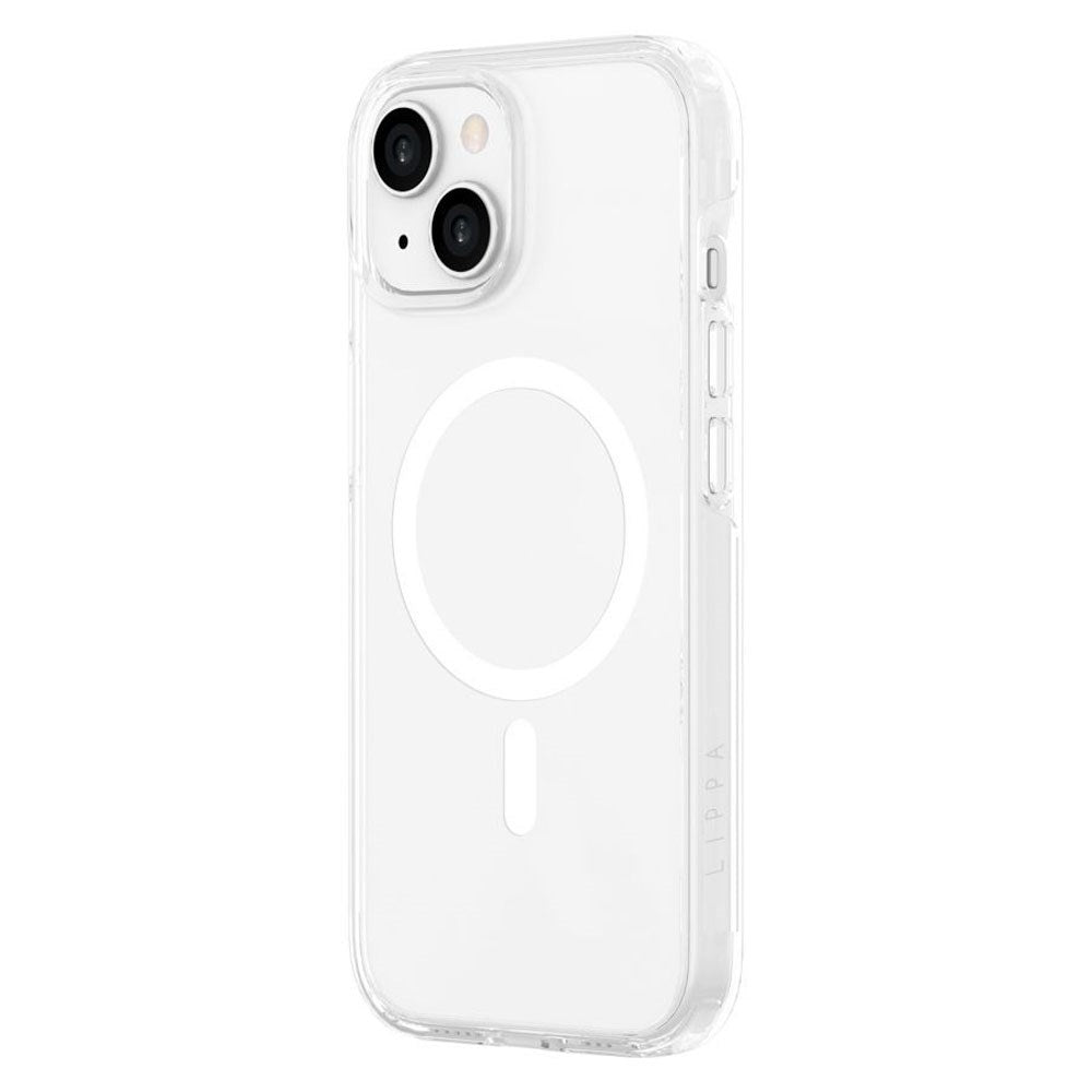 iPhone 15 Lippa Hybrid Plast Deksel – MagSafe Kompatibelt – Gjennomsiktig / Hvit