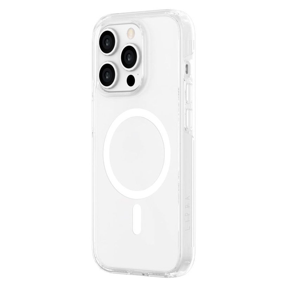iPhone 15 Pro Lippa Hybrid Plast Deksel – MagSafe Kompatibelt – Gjennomsiktig / Hvit