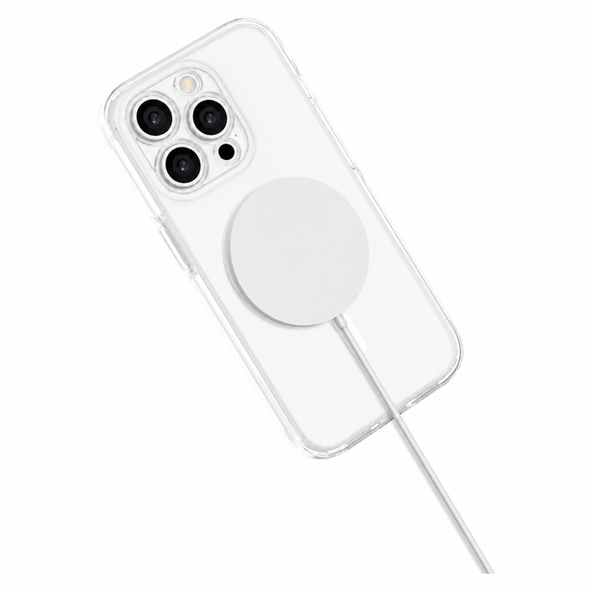 iPhone 15 Pro Lippa Hybrid Plast Deksel – MagSafe Kompatibelt – Gjennomsiktig / Hvit