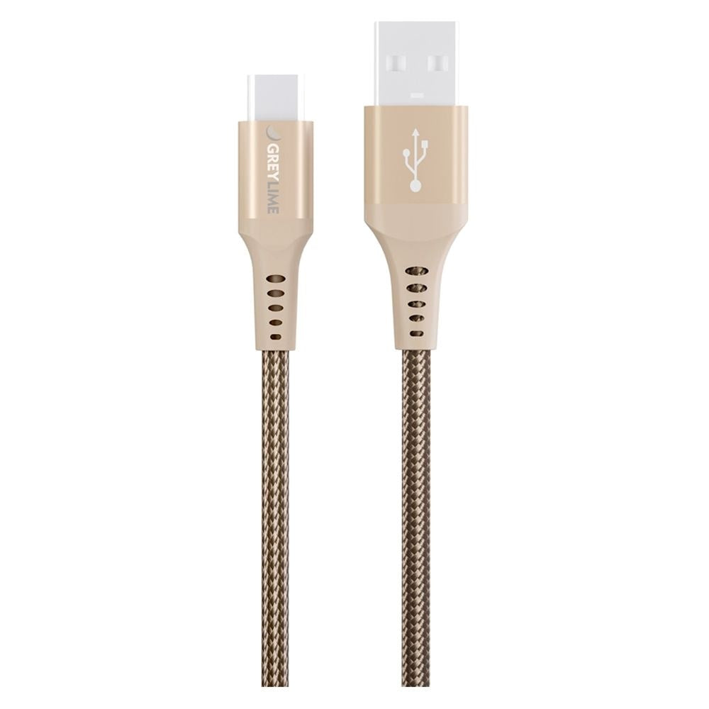 GreyLime 15W Flettet USB-A til USB-C Kabel 3 meter - Beige