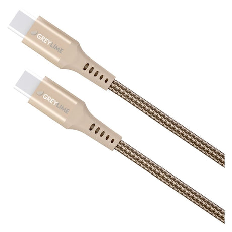 GreyLime 60W Flettet USB-C til USB-C Kabel 50 cm- Beige