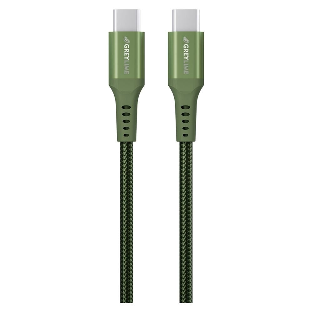 GreyLime 60W Flettet USB-C til USB-C Kabel 50 cm- Grønn
