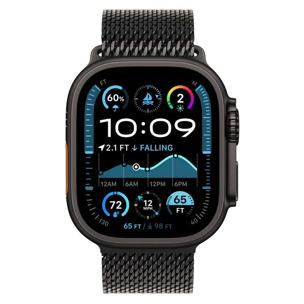 Apple Watch (42/44/SE/45/46/49 mm) Lippa Rustfritt Stålstropp med Lås – Svart