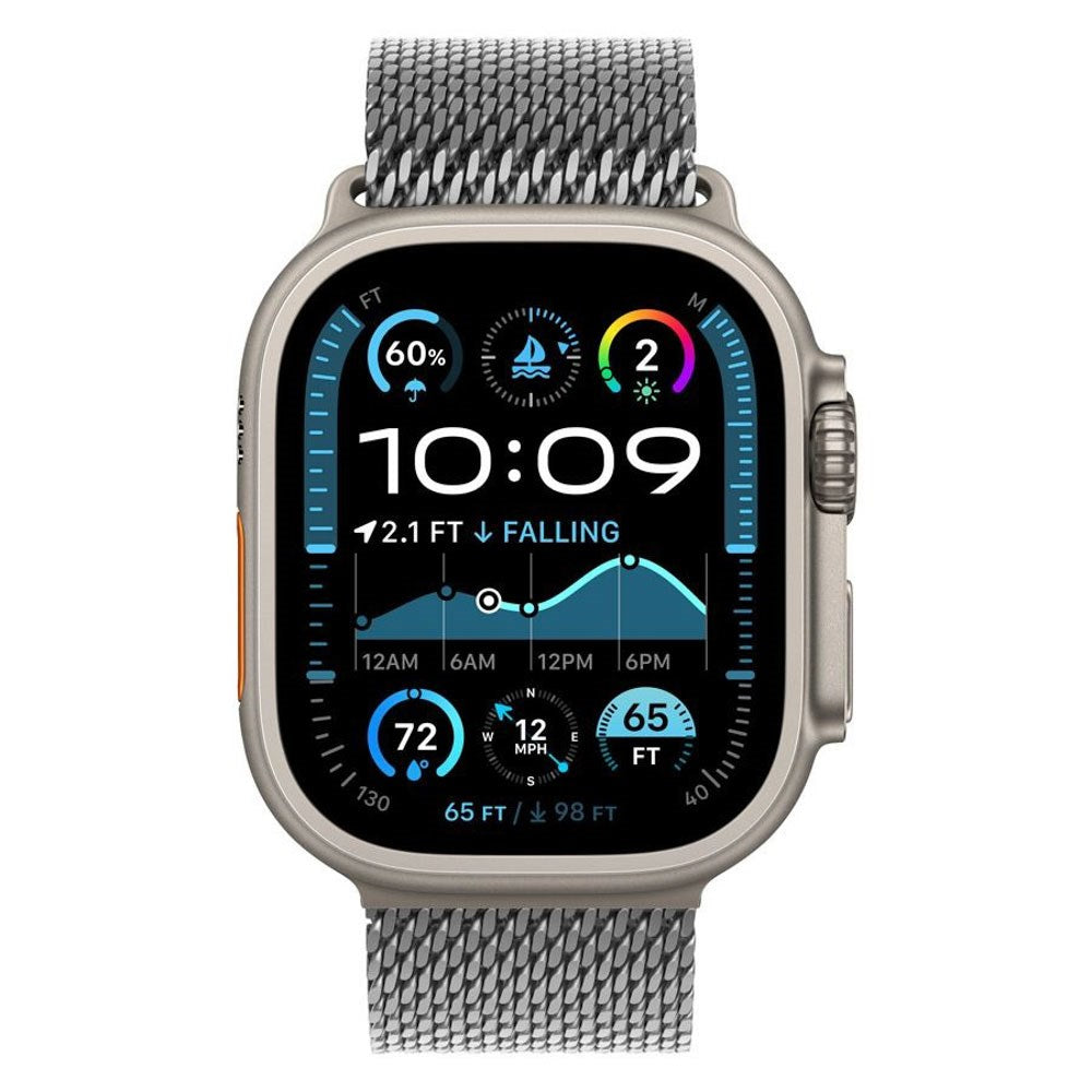 Apple Watch (42/44/SE/45/46/49 mm) Lippa Rustfritt Stålstropp med Lås – Sølv