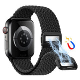 Apple Watch (38/40/SE/41/42 mm) Lippa Nylonstropp med Magnetlås – Svart