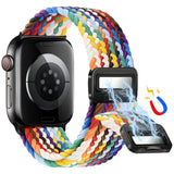 Apple Watch (42/44/SE/45/46/49 mm) Lippa Nylonstropp med Magnetlås – Flerfarget