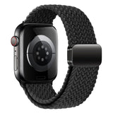 Apple Watch (42/44/SE/45/46/49 mm) Lippa Nylonstropp med Magnetlås – Svart