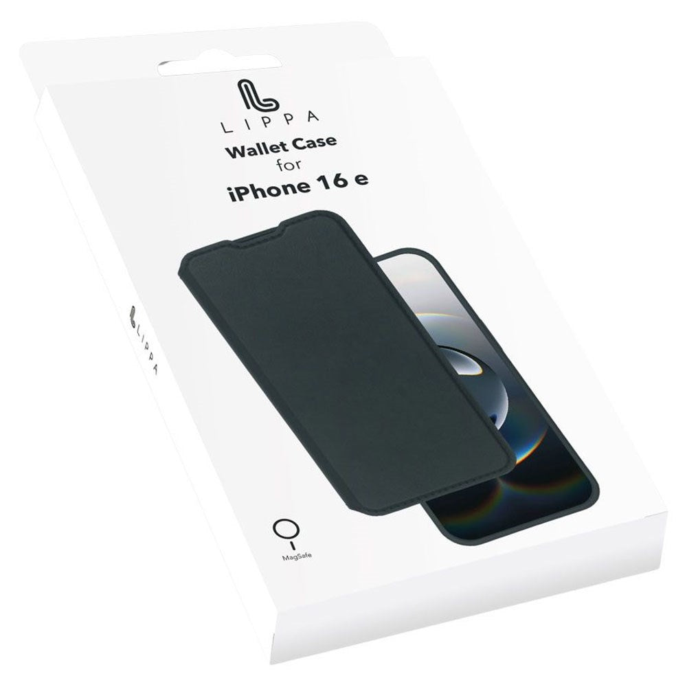 iPhone 17e / 16e Lippa 2-i-1 Wallet Flip Deksel - Svart