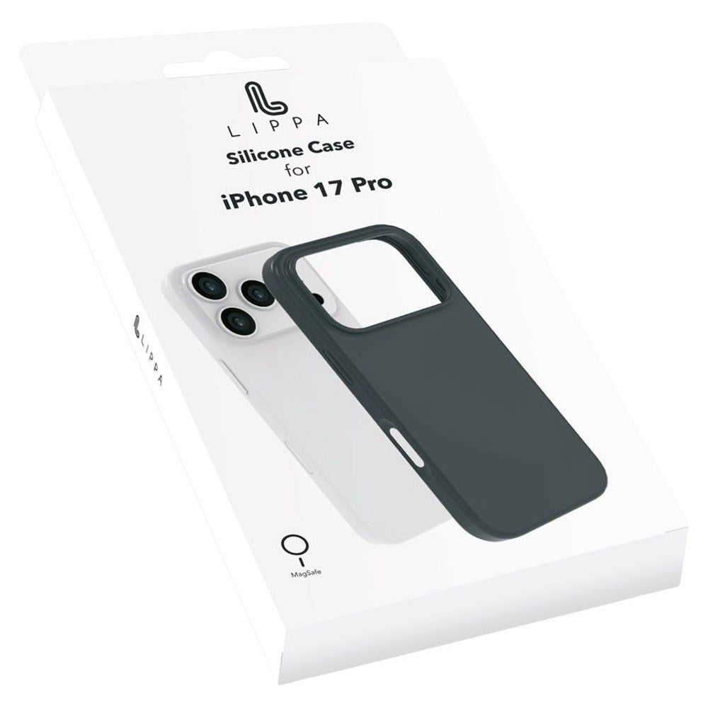 iPhone 17 Pro Lippa Silikon Deksel - MagSafe Kompatibel - Svart