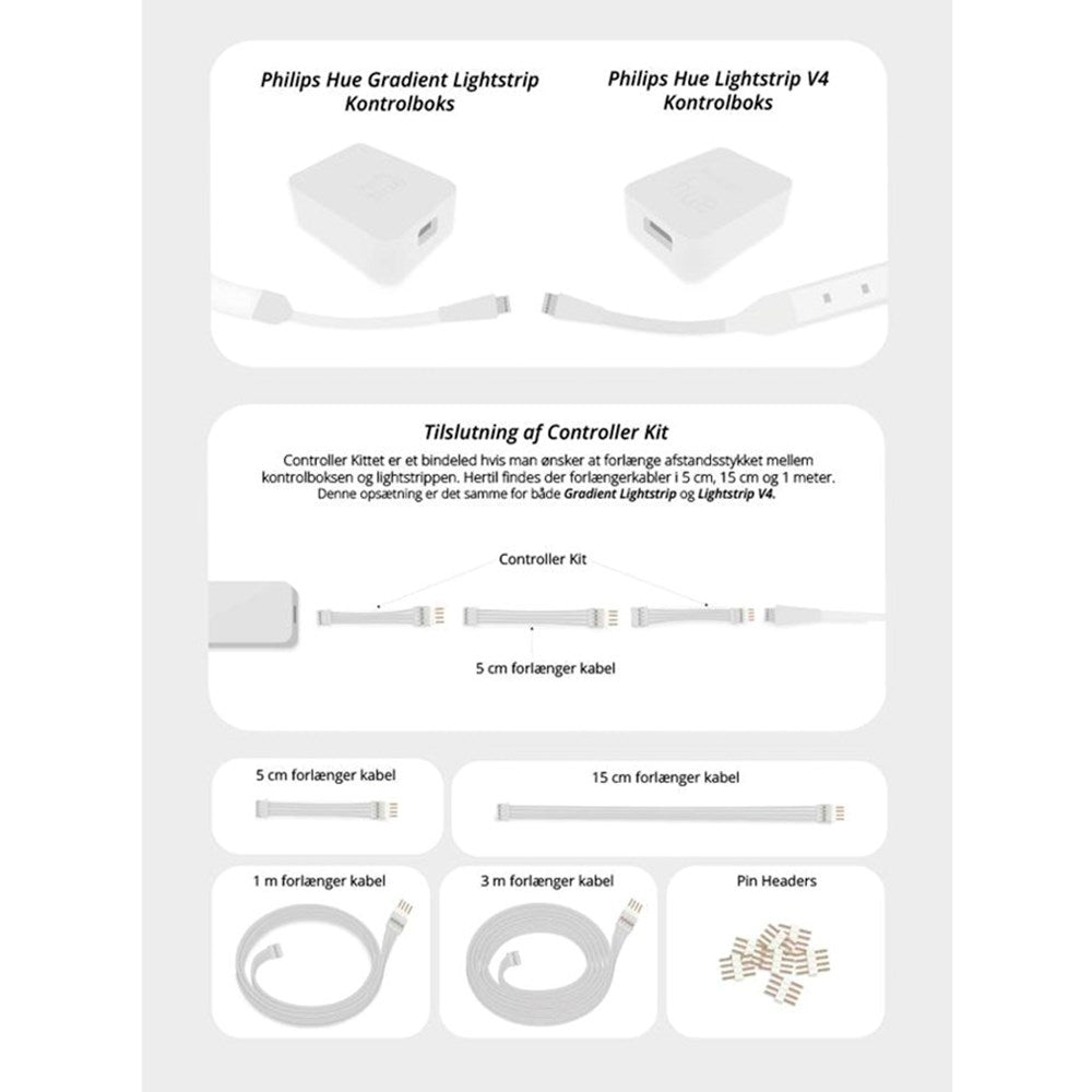 Light Solutions - Philips Hue Gradient LightStrip Controller Kit - Hvit