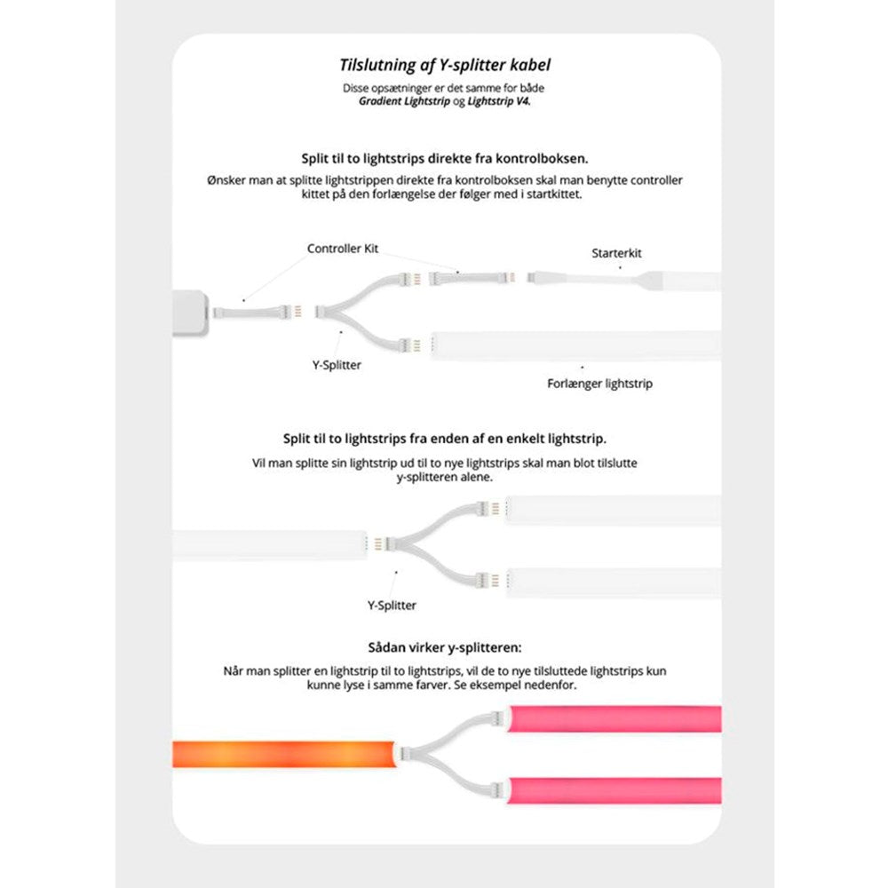 Light Solutions - Philips Hue LightStrip V4 Kabel - 15cm - 5 stk - Hvit