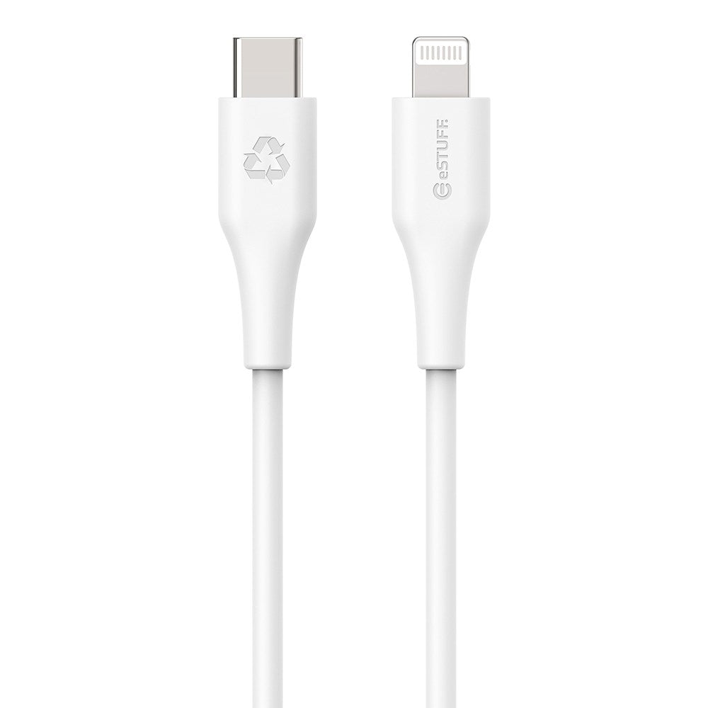 eSTUFF INFINITE MFI 1 m USB-C til Lightning-Kabel - 12W - 100 % Resirkulert Plast - Hvit