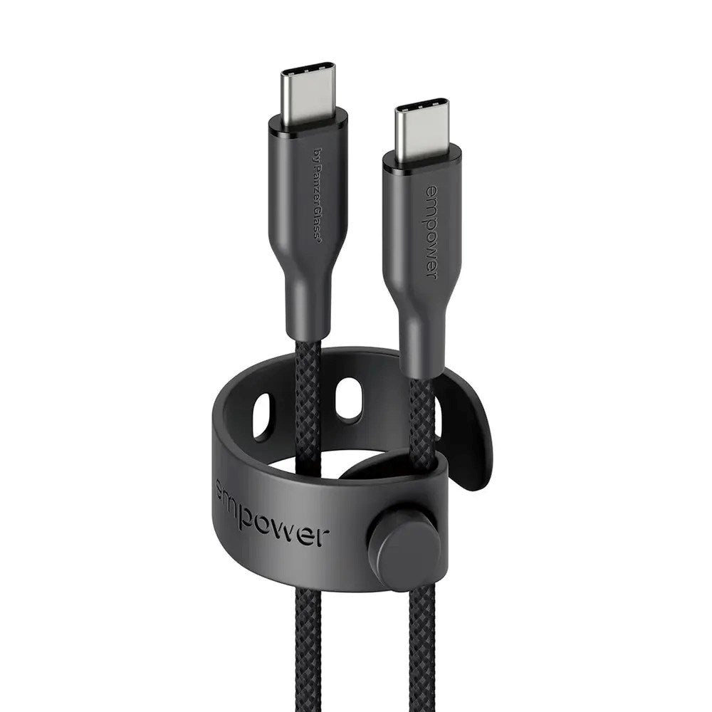 empower by PanzerGlass Racing 60W USB-C til USB-C Kabel – 1.2m – Space Black