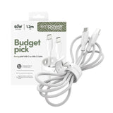 empower by PanzerGlass Racing 60W USB-C til USB-C Kabel – 1.2m – Silver White