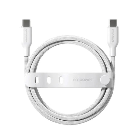 empower by PanzerGlass Racing 60W USB-C til USB-C Kabel – 2m – Silver White