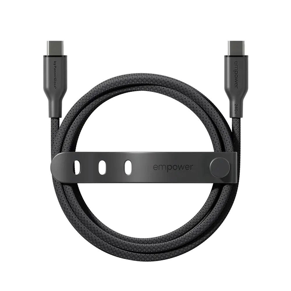 empower by PanzerGlass Racing 240W USB-C til USB-C Kabel – 1.2m – Space Black