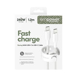 empower by PanzerGlass Racing 240W USB-C til USB-C Kabel – 1.2m – Silver White