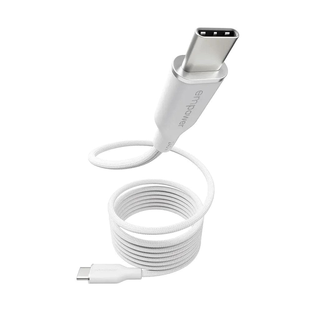 empower by PanzerGlass Magnetic 240W USB-C til USB-C Kabel – 1.5m – Silver White