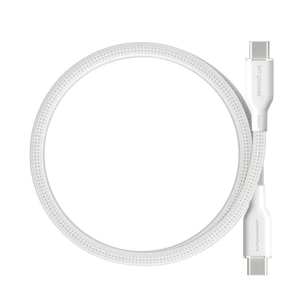 empower by PanzerGlass Magnetic 240W USB-C til USB-C Kabel – 1.5m – Silver White