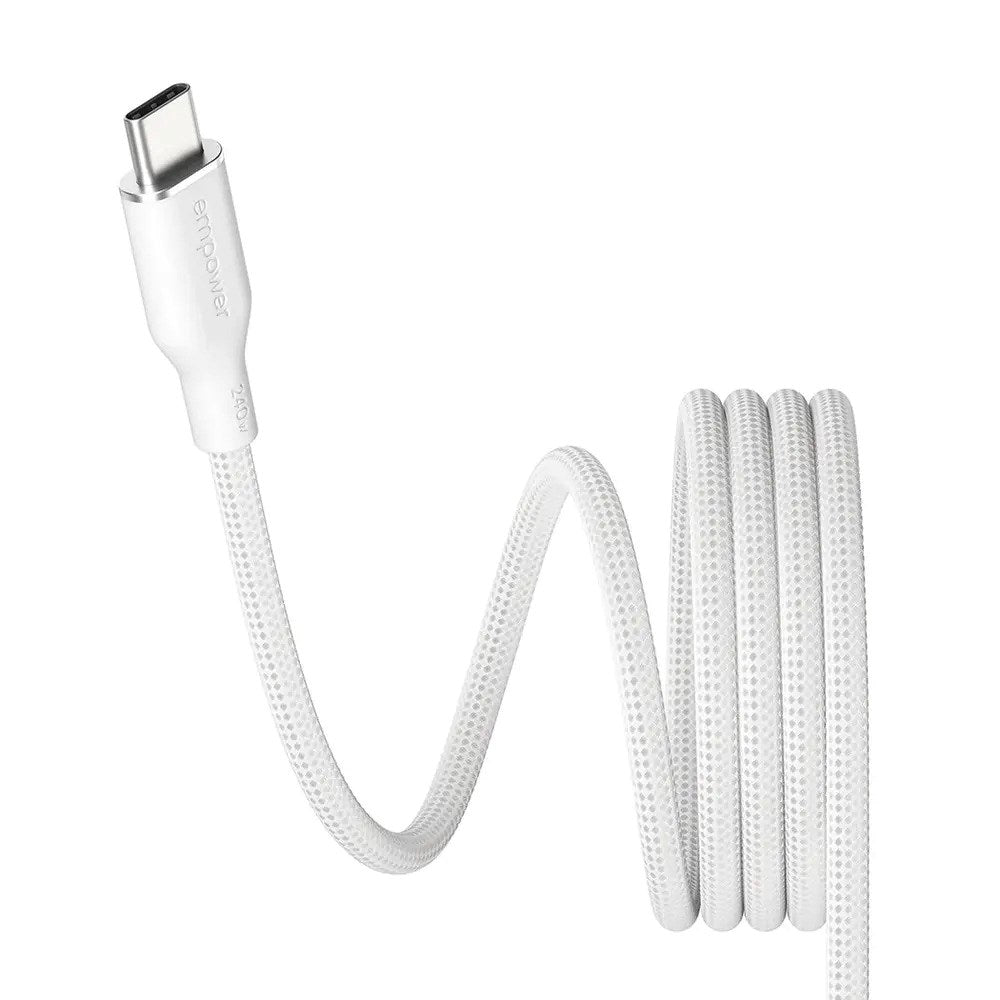 empower by PanzerGlass Magnetic 240W USB-C til USB-C Kabel – 1.5m – Silver White
