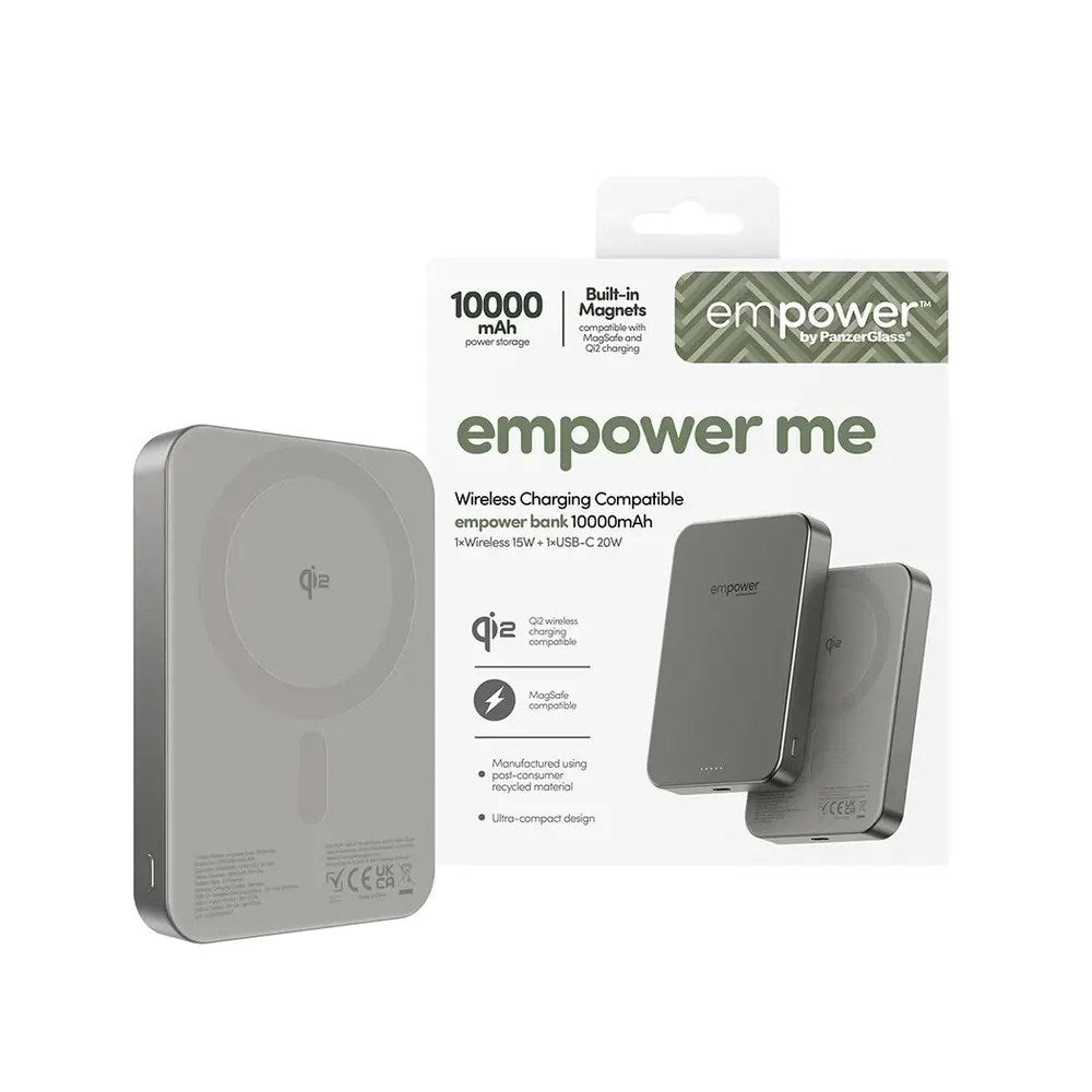 empower by PanzerGlass empower Bank - 10.000 mAh - Qi2 / MagSafe Kompatibel - Titanium