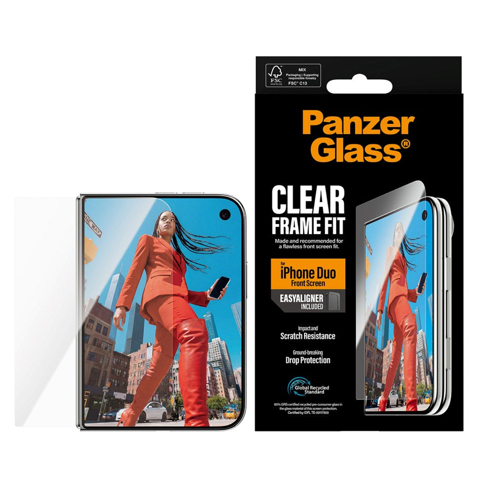 iPhone Duo PanzerGlass Skjermbeskyttelsesglass FrameFit med EasyAligner - Gjennomsiktig