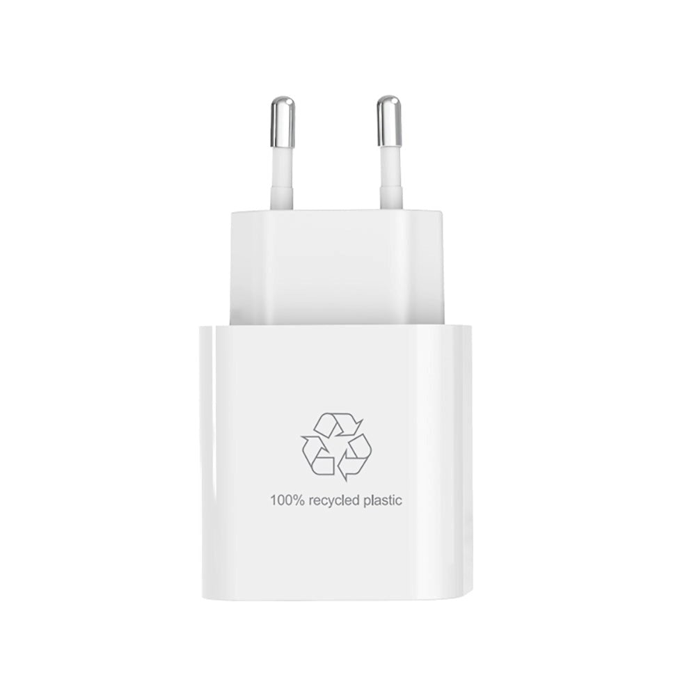 Upström Circular PD 20W Bærekraftig Vegglader med USB-C - Hvit