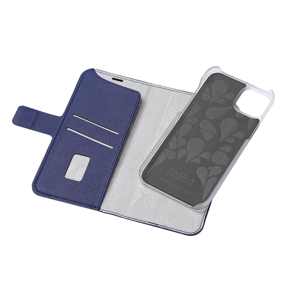 Onsala iPhone 14 Plus ONSALA Fashion Collection PU Skinn Flipdeksel med Magnet & Lommebok - Navy Blue