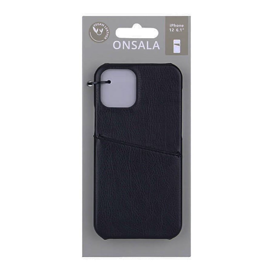 iPhone 12 Pro / 12 GEAR Onsala Collection Skinndeksel med Kortlomme - Svart