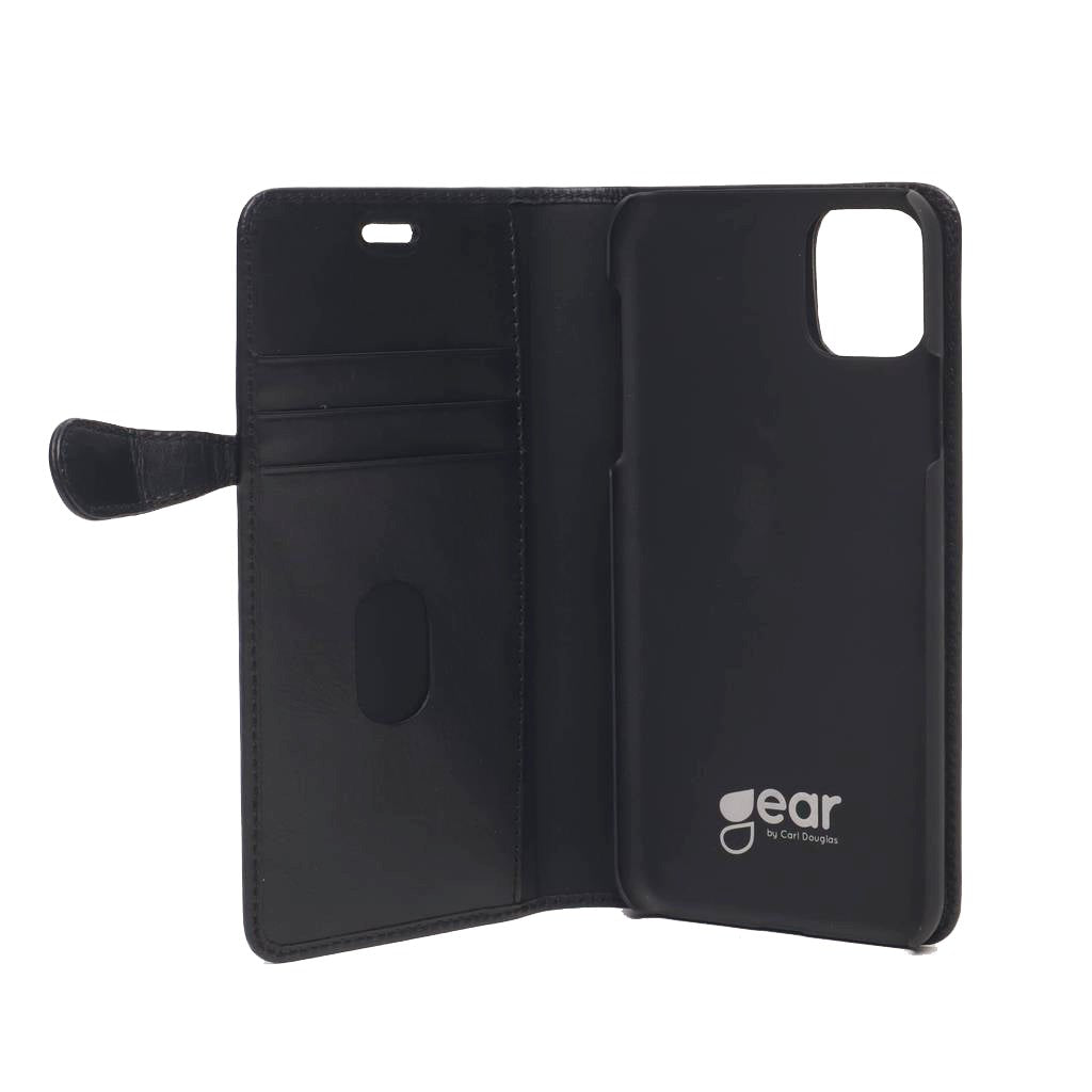 iPhone 11 Gear Buffalo Wallet Skinndeksel med Lommebok Svart