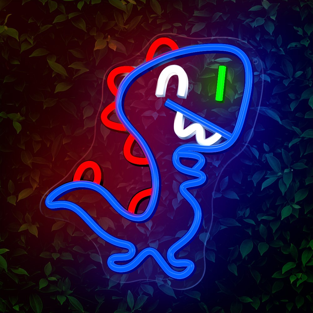 Forever Light Neonskilt LED Jurassic Edition - Flerfarget Lys med Baby Dino