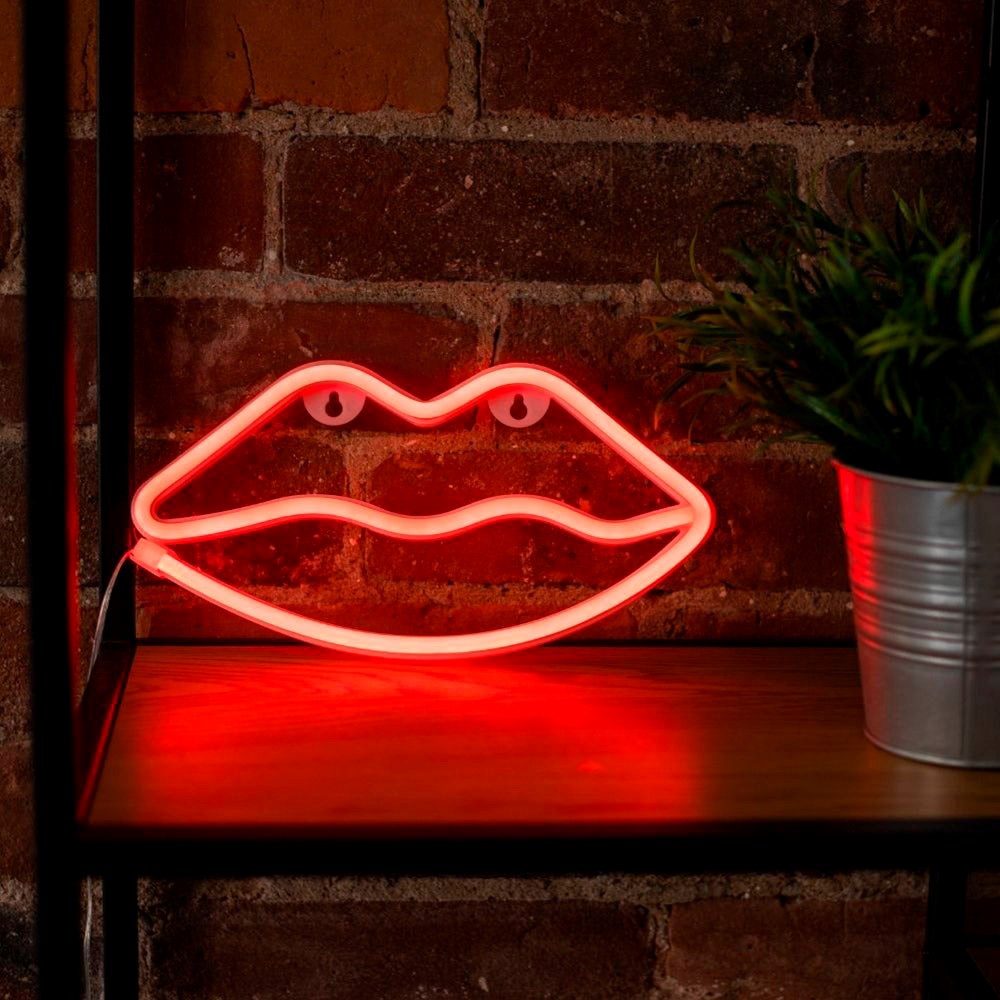 Forever Light - Leppeformet LED-Neonskilt - Rødt lys
