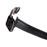 Apple Watch (38/40/SE/41/42mm) GEAR Buffalo Rem i Ekte Skinn - Svart