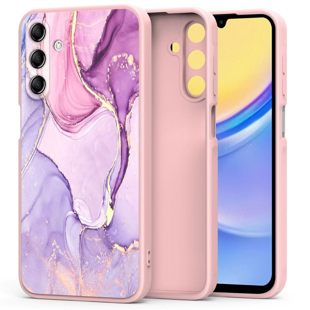 Samsung Galaxy A15 (5G) / A15 Tech-Protect Marble Deksel - Rosa / Lilla