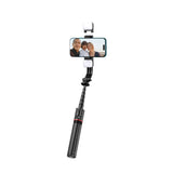 L05S Tech-Protect Selfie Stick med Stativ og LED-Lys - Bluetooth - Svart