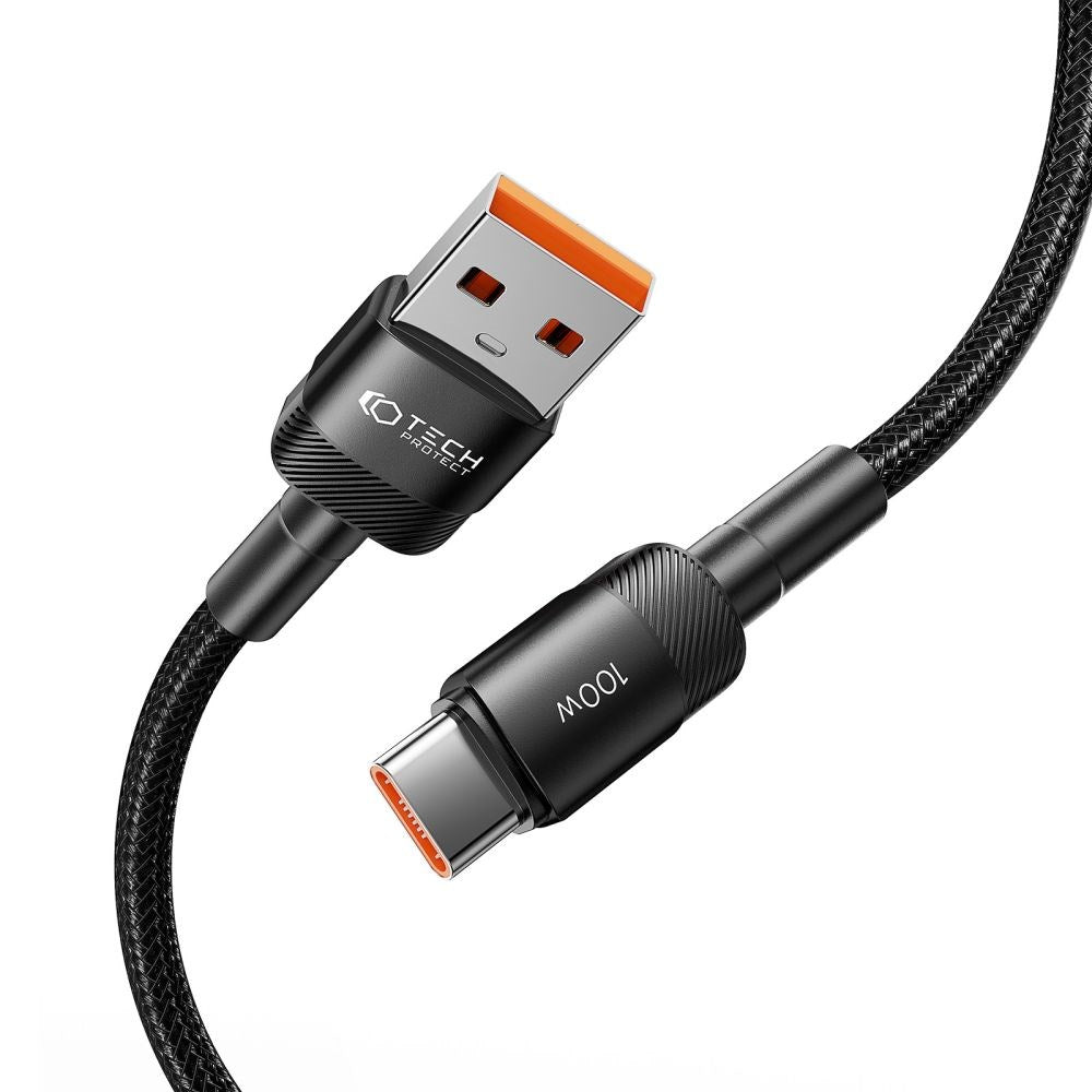 Tech-Protect Ultraboost Evo USB-A til USB-C Kabel 100W/5A 25cm - Svart