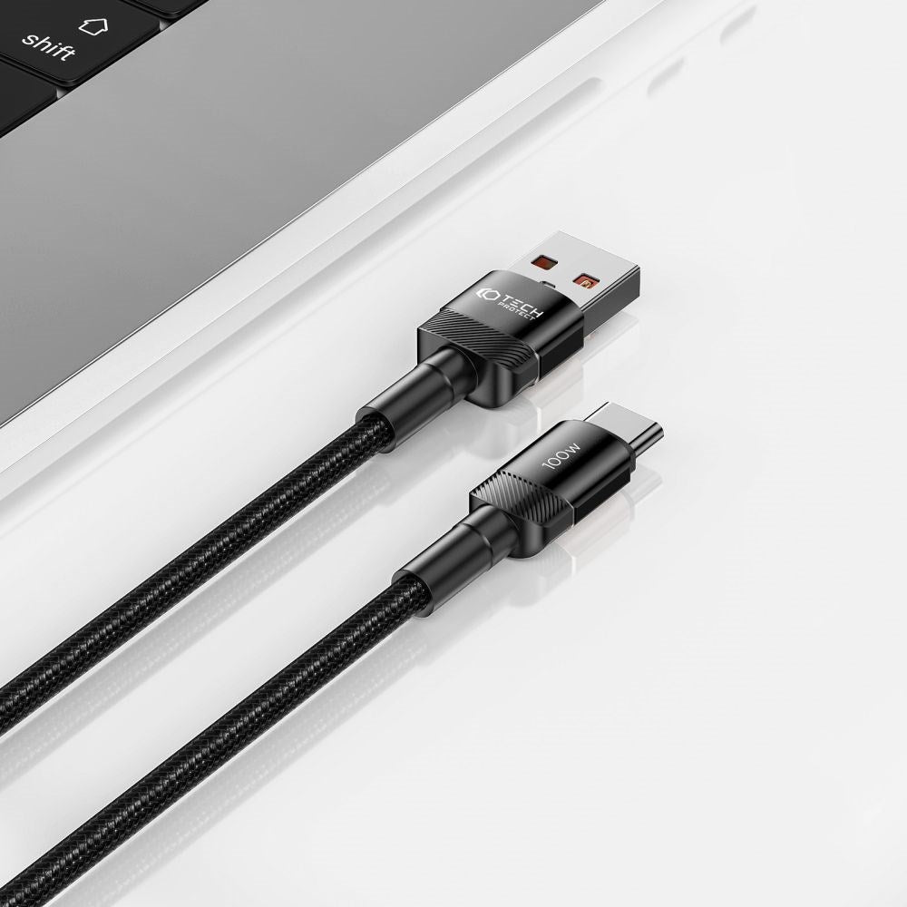 Tech-Protect Ultraboost Evo USB-A til USB-C Kabel 100W/5A 25cm - Svart