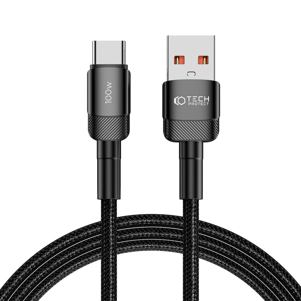 Tech-Protect Ultraboost Evo USB-A til USB-C Kabel 100W/5A 2m - Svart