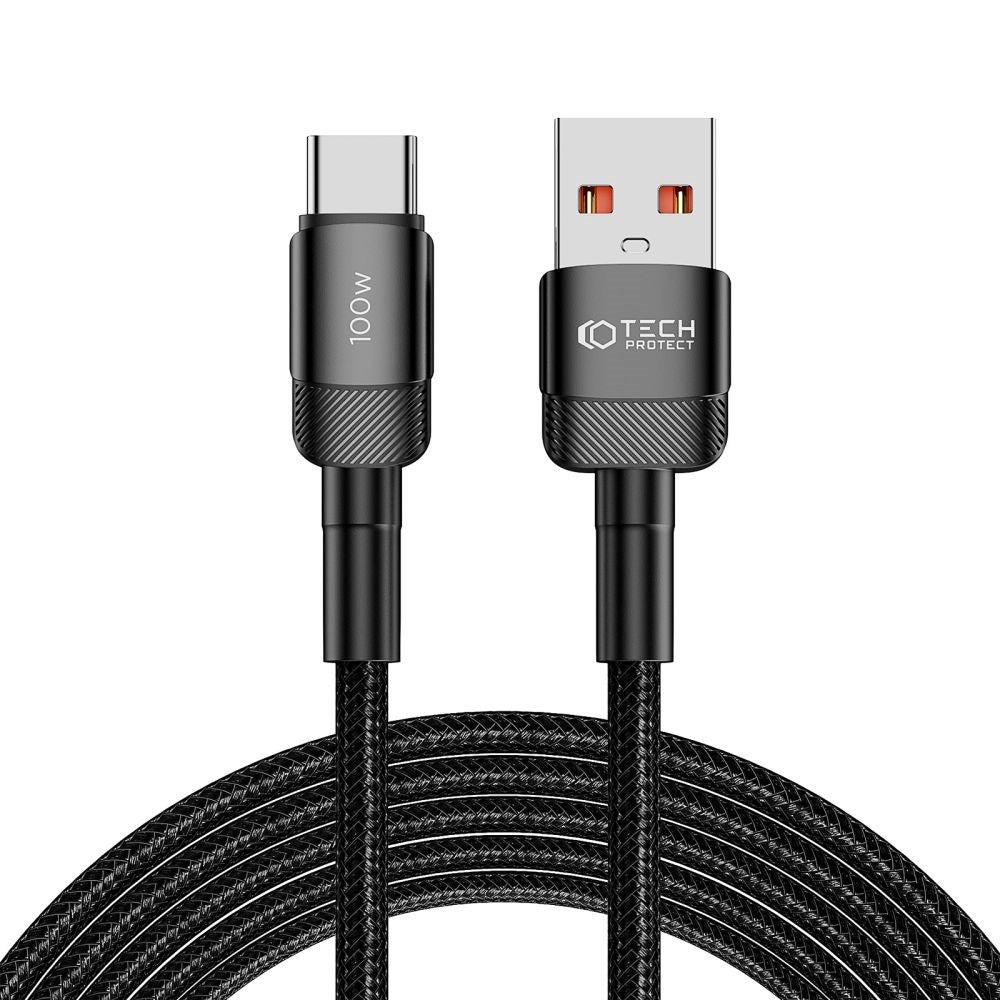 Tech-Protect Ultraboost Evo USB-A til USB-C Kabel 100W/5A 3m - Svart