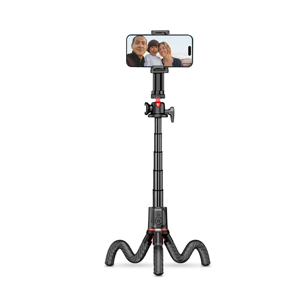 L07S Tech-Protect Selfie Stick m. Fleksibelt Stativ & Bluetooth - Svart