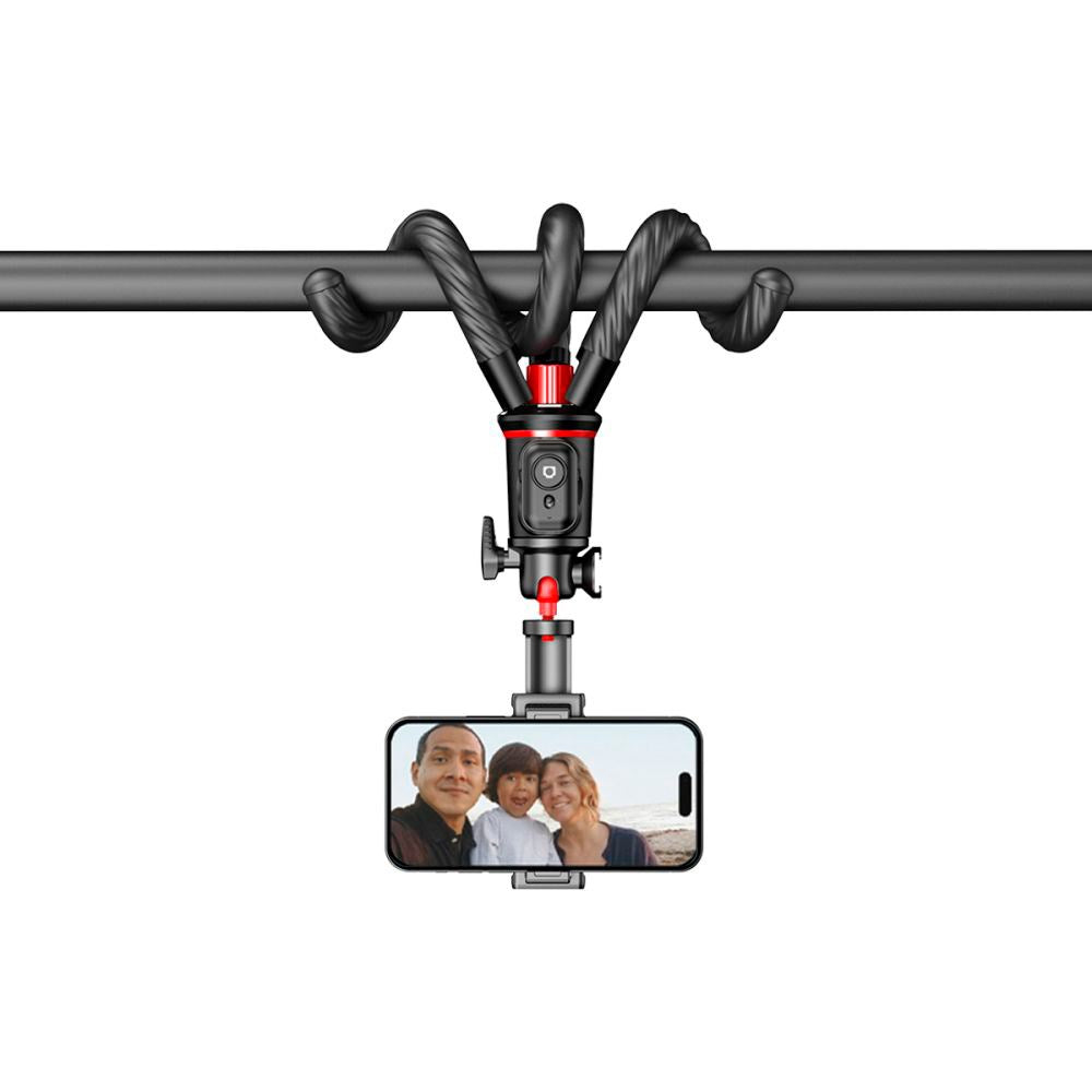 L07S Tech-Protect Selfie Stick m. Fleksibelt Stativ & Bluetooth - Svart