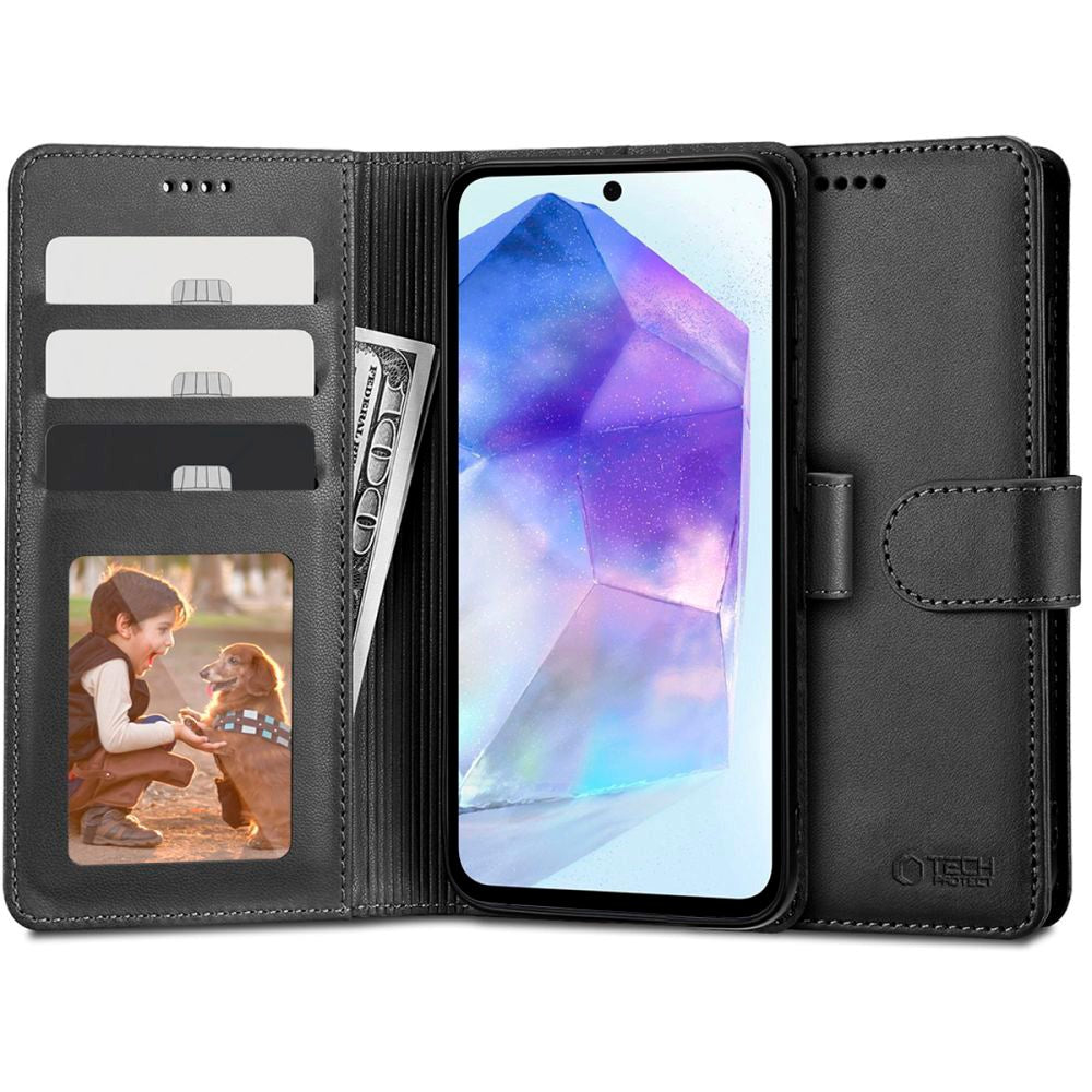 Samsung Galaxy A55 (5G) Tech-Protect Flip Deksel med Lommebok - Svart