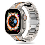 Apple Watch (42/44/SE/45/46/49mm) Tech-Protect Stainless Line Stål Klokkerem - Titanium / Oransje