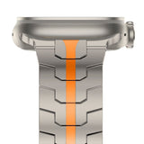 Apple Watch (42/44/SE/45/46/49mm) Tech-Protect Stainless Line Stål Klokkerem - Titanium / Oransje